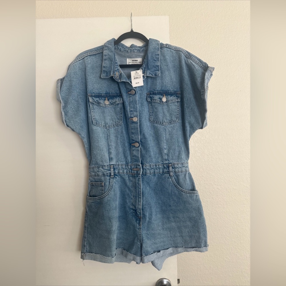 Denim cotton on romper